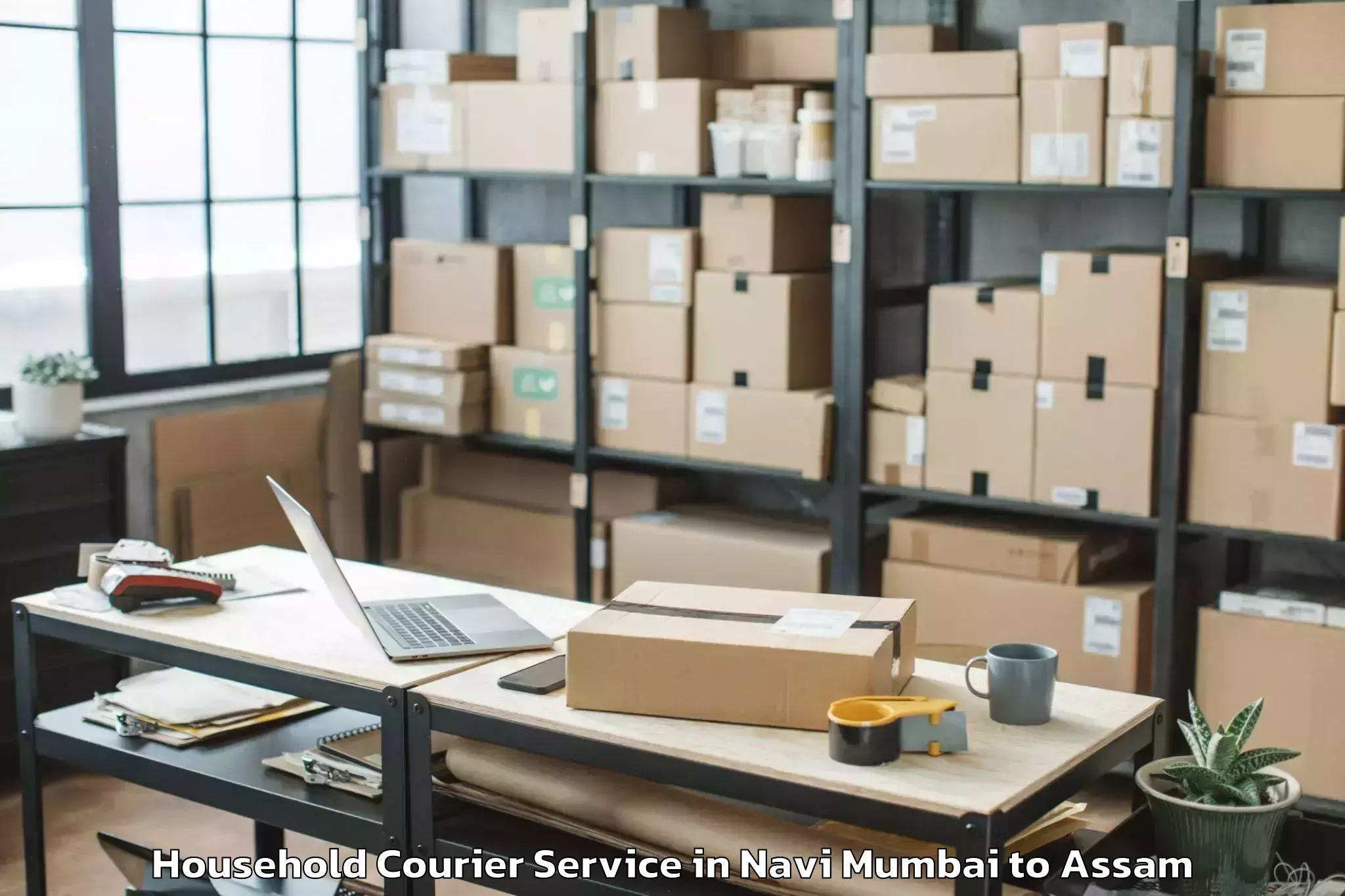 Reliable Navi Mumbai to Bijni Household Courier